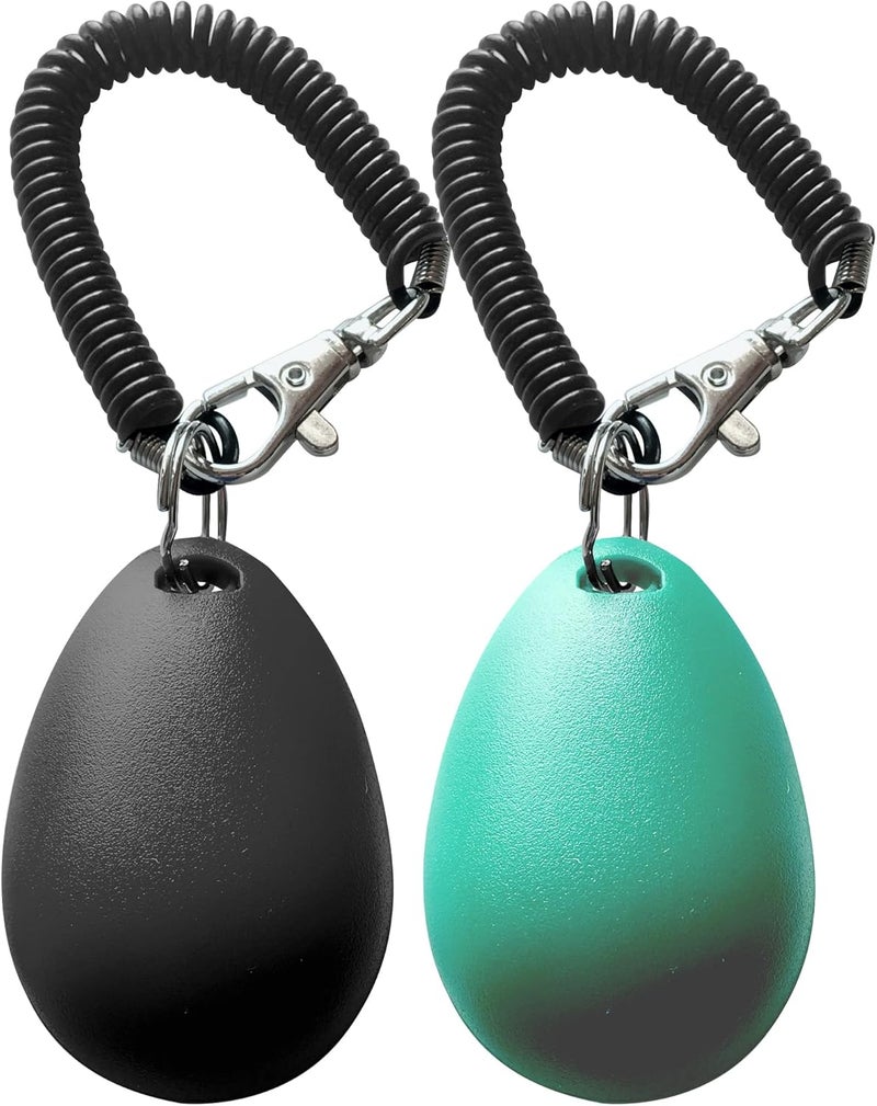 HoAoOo Pet Training Clicker with Wrist Strap - Dog Training Clickers (Black +Bluegreen) - Image 2